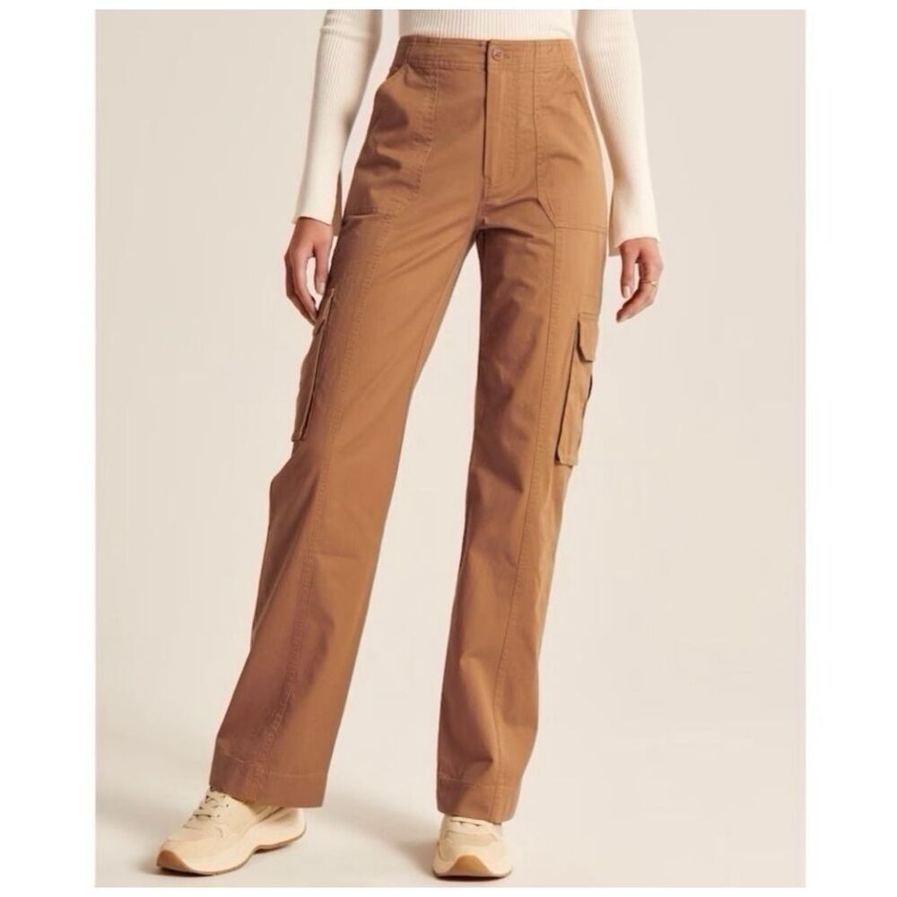 Abercrombie & Fitch Relaxed Fit Cargo Pant Brown Relaxed Fit Pockets Size 28/6